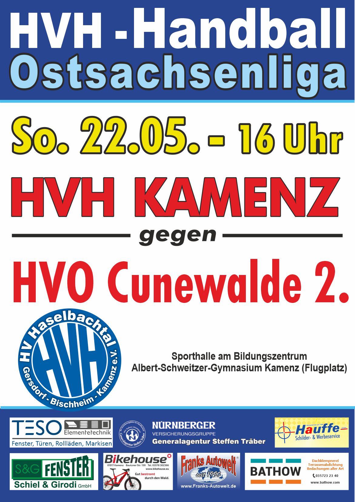 Ankündigung Heimspiel – HVH Kamenz vs. HVO Cunewalde II
