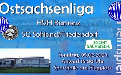Ankündigung Heimspiel – HVH Kamenz vs. SG Sohland/Friedersdorf