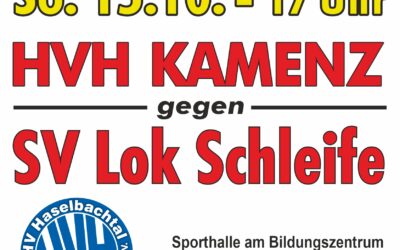 Ankündigung Heimspiel – 15.10.2023 – Ostsachsenpokal – HVH Kamenz Männer vs. SV Lok Schleife