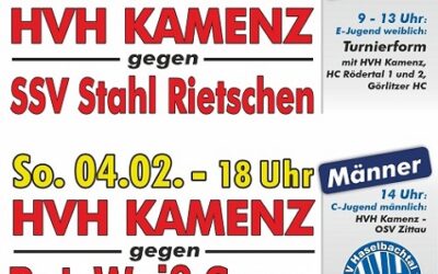 Ankündigung Heimspiele – 04.02.2024 – HVH Kamenz Männer/Frauen/C-Jugend (m)/E-Jugend (w)